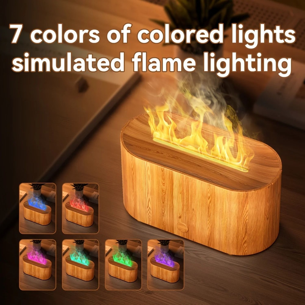 Mini Flame Aromatherapy Diffuser With Timer And Color Light 1