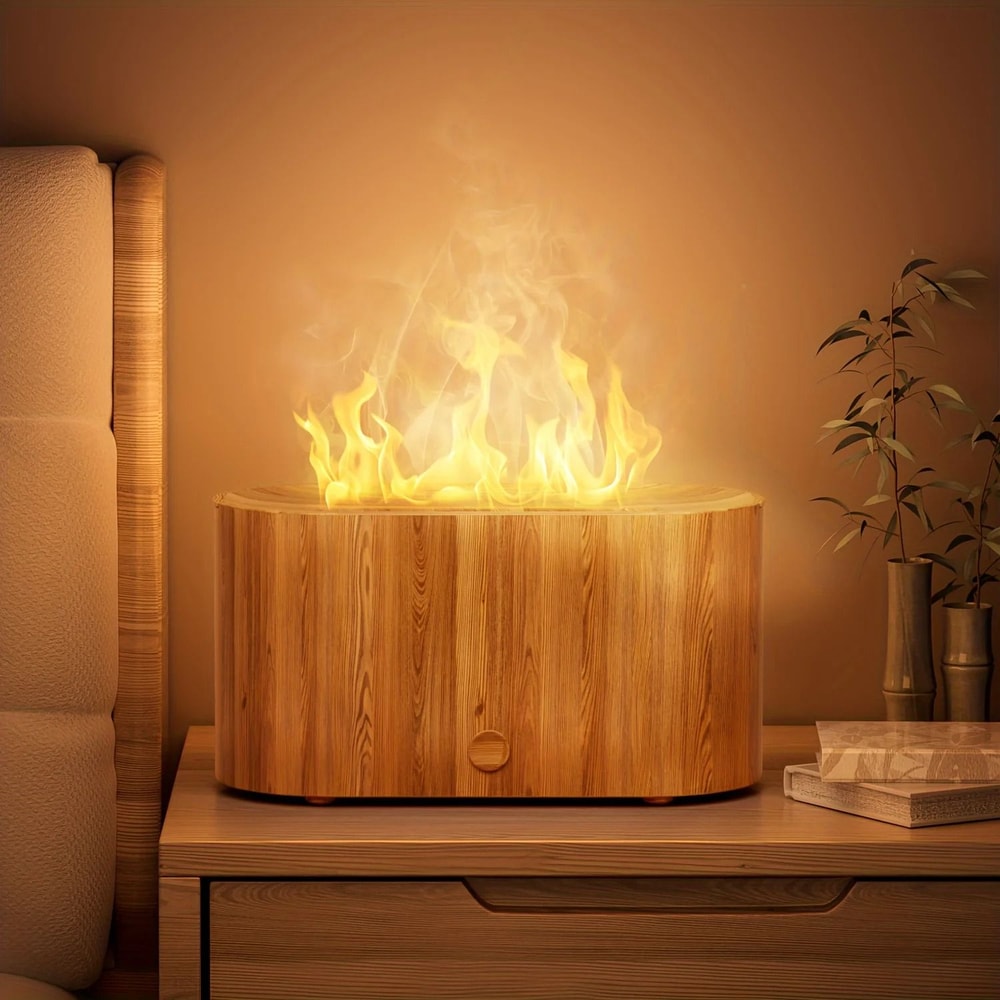 Mini Flame Aromatherapy Diffuser With Timer And Color Light 8