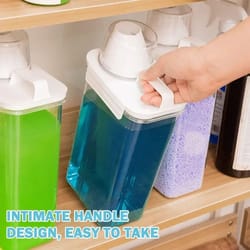 airtight laundry powder dispenser with measuring cup