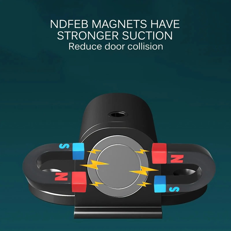 Adjustable Invisible Magnetic Door Stopper Punch Free Design 4