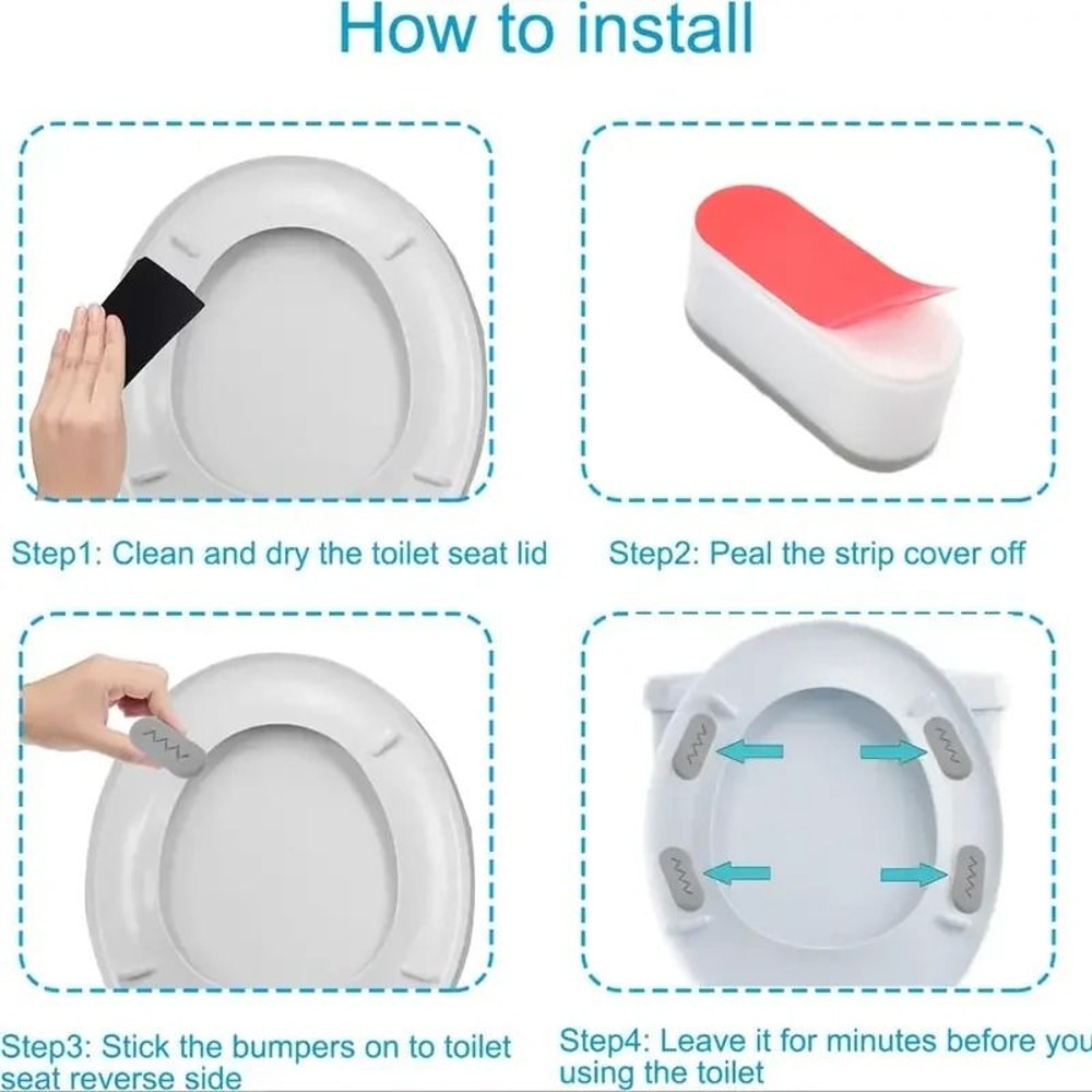 Toilet Seat Bumper Pads With Strong Adhesive 4 Piece Set 6