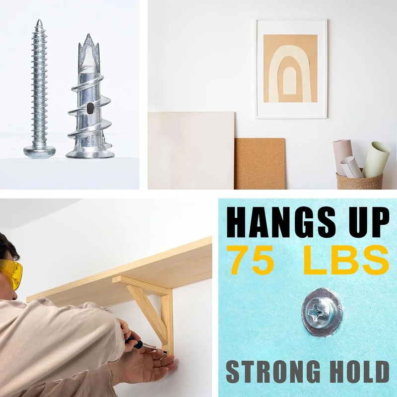 Self Drilling Drywall Anchor And Screw Set 50 Pieces 2