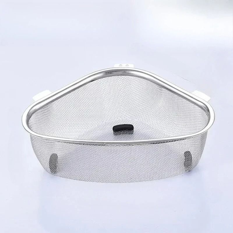 Stainless Steel Sink Triangle Drain Basket Kitchen Residue Filter 6