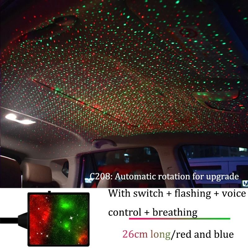 Car USB Starry Roof Projector Light With Rotating Galaxy Effect 8