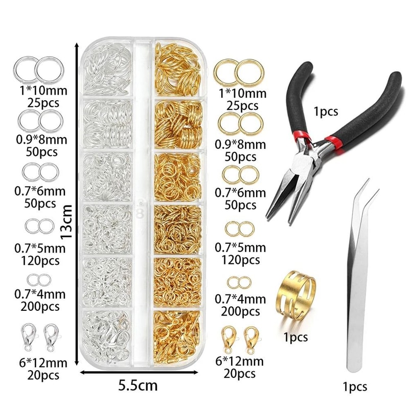 Jewelry Findings Kit With Jump Rings Clasps And Tools 930 Piece Set 8