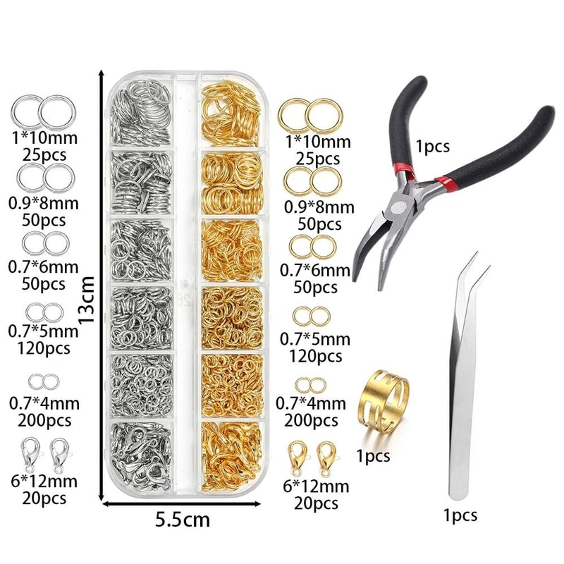 Jewelry Findings Kit With Jump Rings Clasps And Tools 930 Piece Set 11