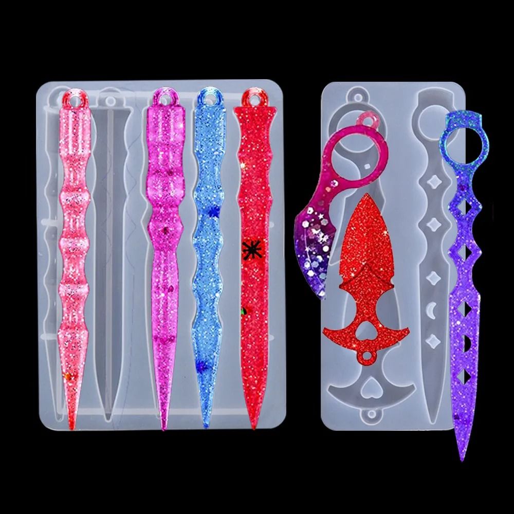 DIY Resin Keychain Mold Silicone Pendant Craft Tool 2