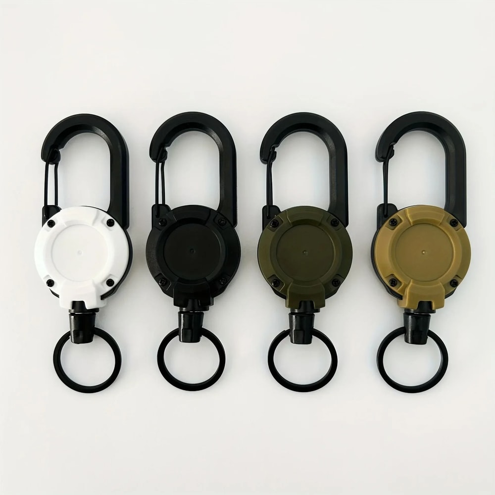 Heavy Duty Retractable Keychain With Carabiner Clip 0