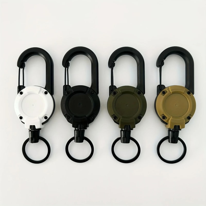 Heavy Duty Retractable Keychain With Carabiner Clip 0