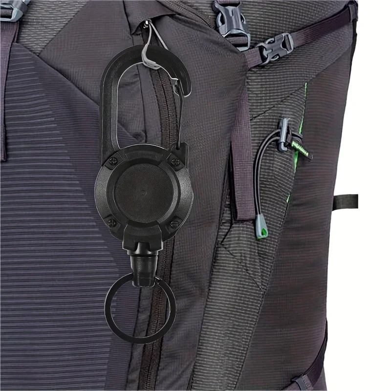 Heavy Duty Retractable Keychain With Carabiner Clip 4