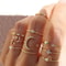 Bohemian Gold Tone Ring Set For Women 10 Piece 0