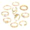 Bohemian Gold Tone Ring Set For Women 10 Piece 5