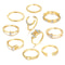 Bohemian Gold Tone Ring Set For Women 10 Piece 5