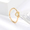 Gold Tone Stainless Steel Heart Ring For Women Adjustable 2