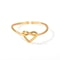 Gold Tone Stainless Steel Heart Ring For Women Adjustable 8
