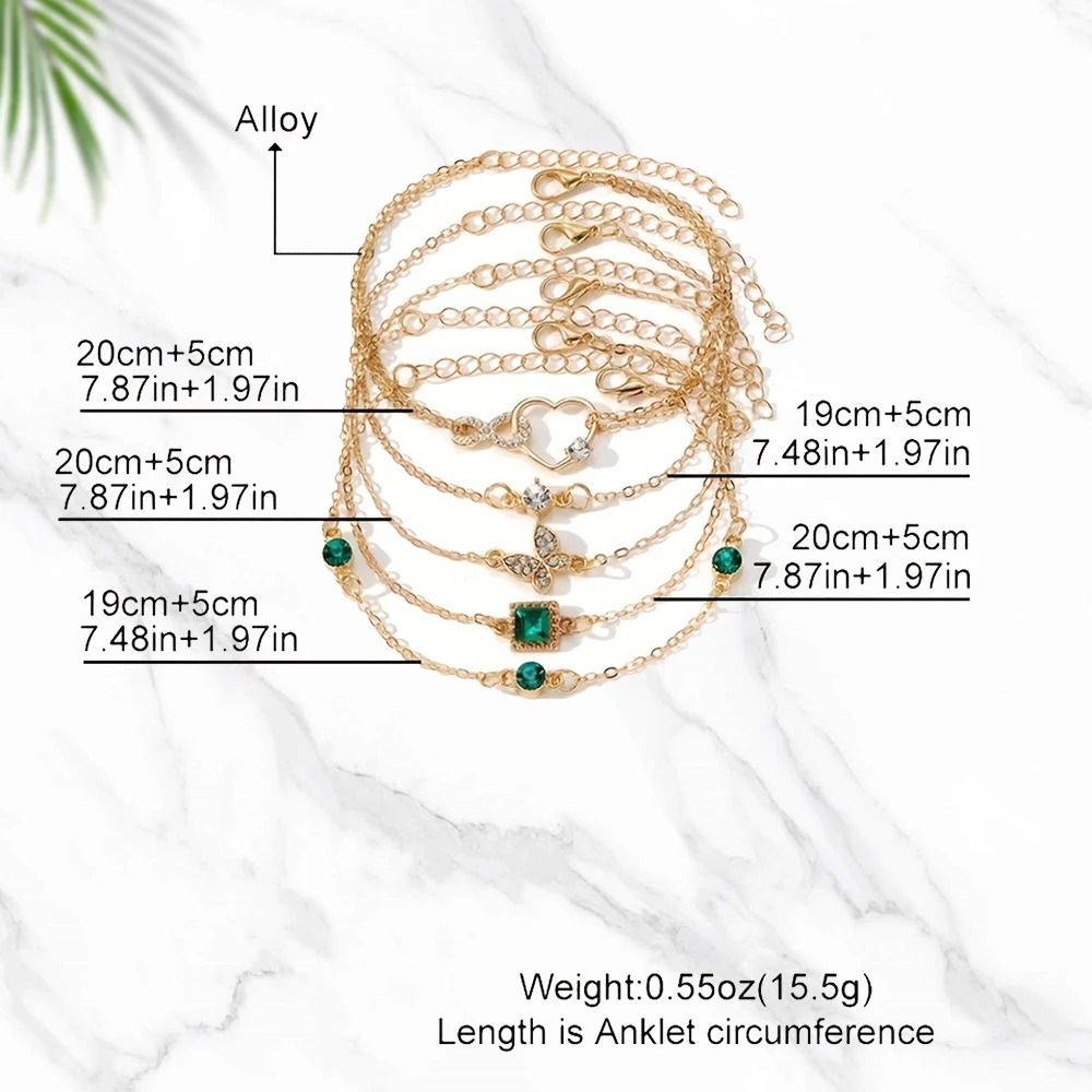 Vintage Style Rhinestone Bracelet Set Infinity And Geometric Designs 5 Pieces 2