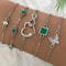 Vintage Style Rhinestone Bracelet Set Infinity And Geometric Designs 5 Pieces 7
