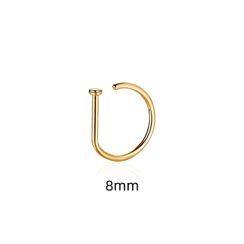 Non Piercing Nose Ring Stainless Steel Minimalist Septum Style 8