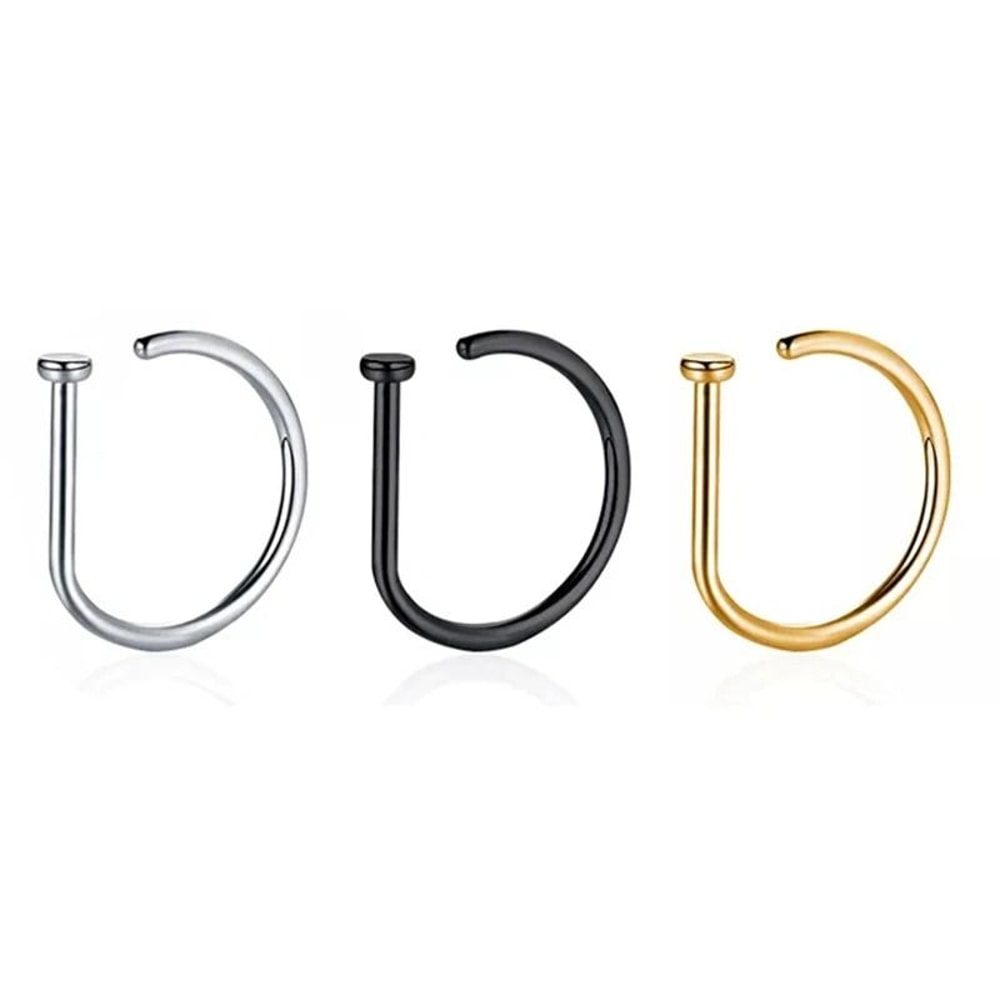 Non Piercing Nose Ring Stainless Steel Minimalist Septum Style 5