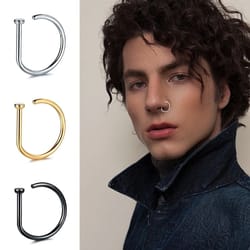 non piercing nose ring stainless steel minimalist septum style