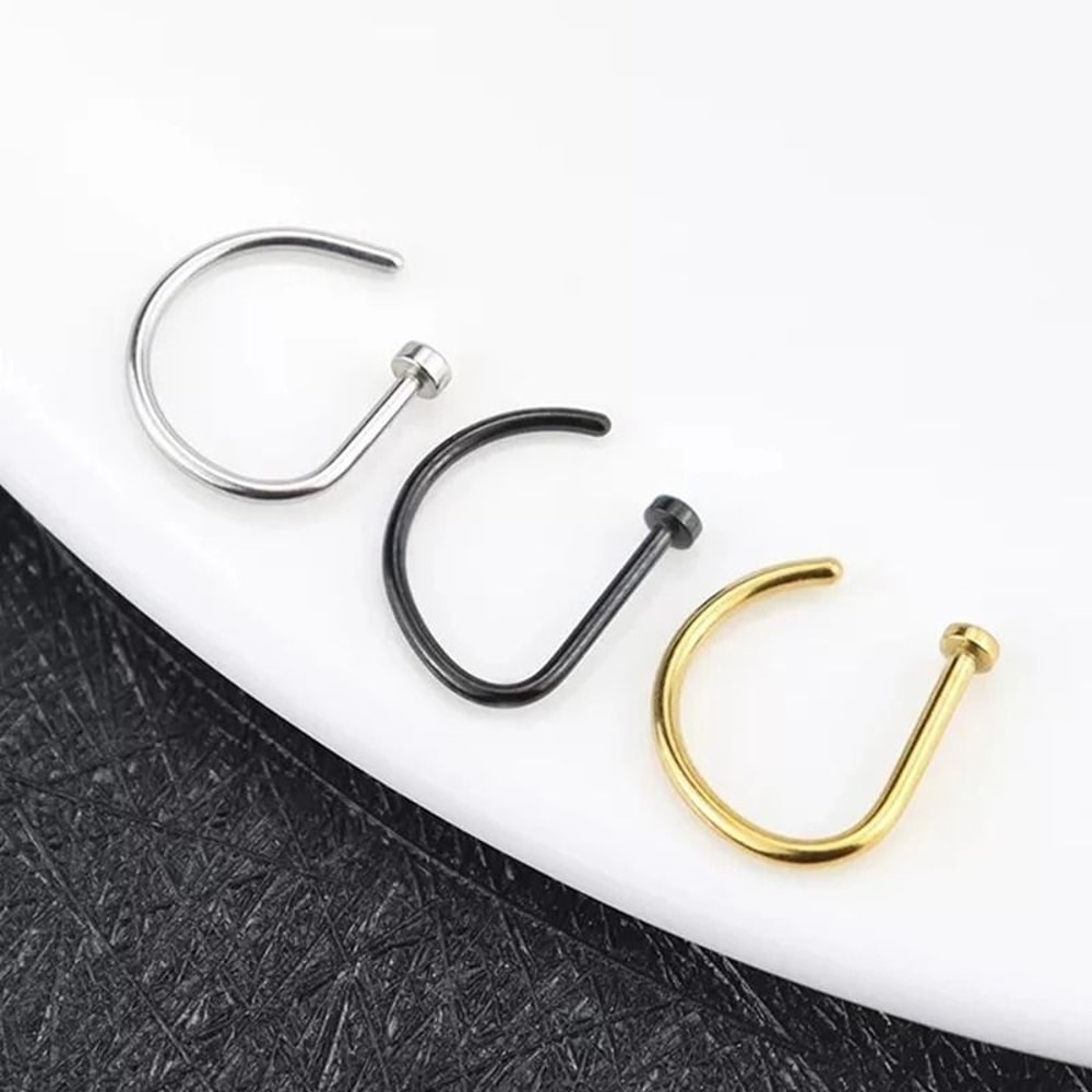 Non Piercing Nose Ring Stainless Steel Minimalist Septum Style 6