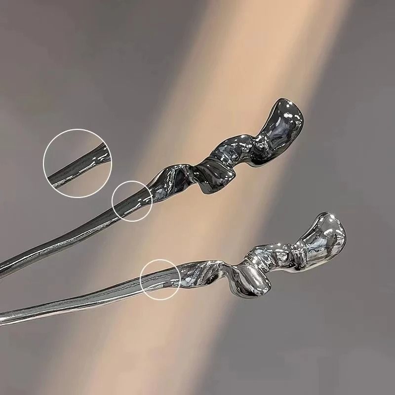 Minimalist Metal Hair Stick Punk Inspired Chinese Style Hairpin 3