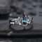 Luxury Gun Black Cubic Zircon Vine Ring For Women 5
