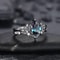 Luxury Gun Black Cubic Zircon Vine Ring For Women 5