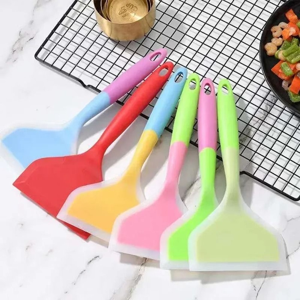 Silicone Wide Head Cooking Spatula Non Stick Heat Safe Kitchen Tool 6