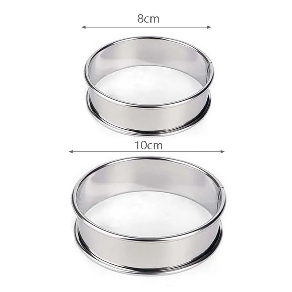 Stainless Steel Muffin Tart Rings Set Of 5 Double Rolled Baking Molds 2