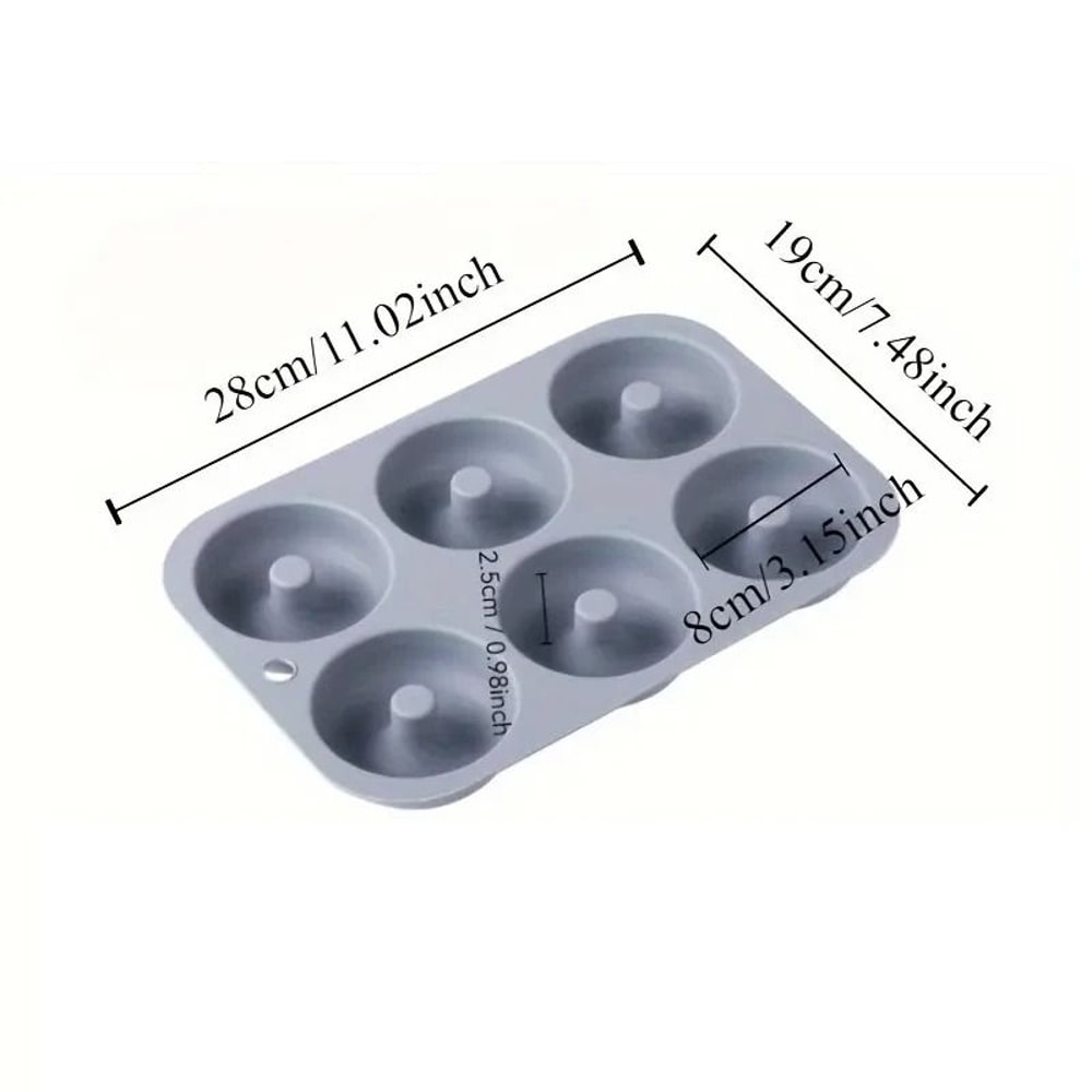 6 Hole Silicone Donut Baking Mold Non Stick Oven Safe Bakeware 2