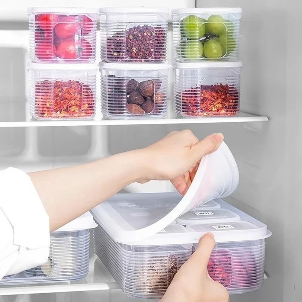 6 Grid Food Storage Container With Lid Fresh Keeping Refrigerator Organizer 6