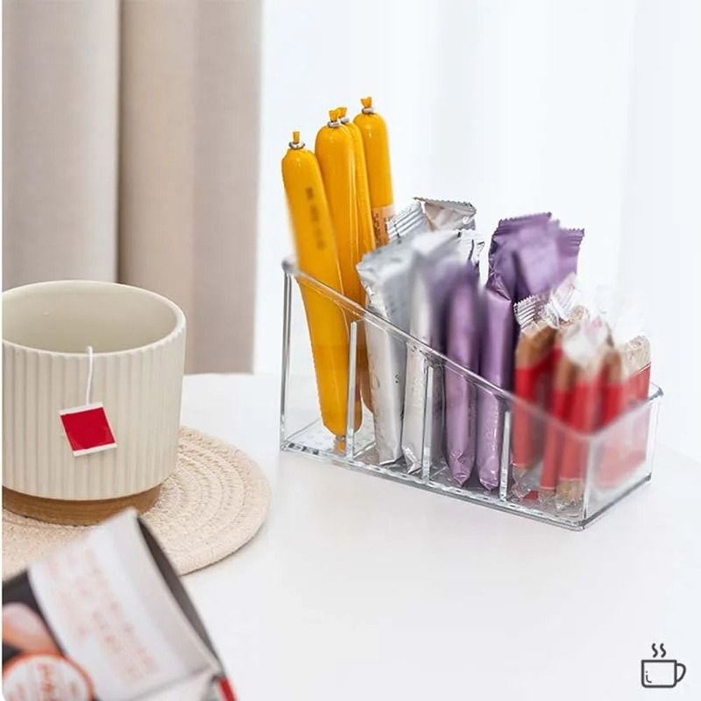 4 Grid Clear Desktop Organizer For Remotes Phones And Small Essentials 5