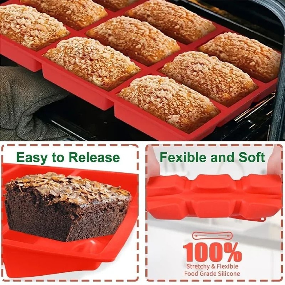9 Grid Silicone Mini Loaf Baking Mold 6