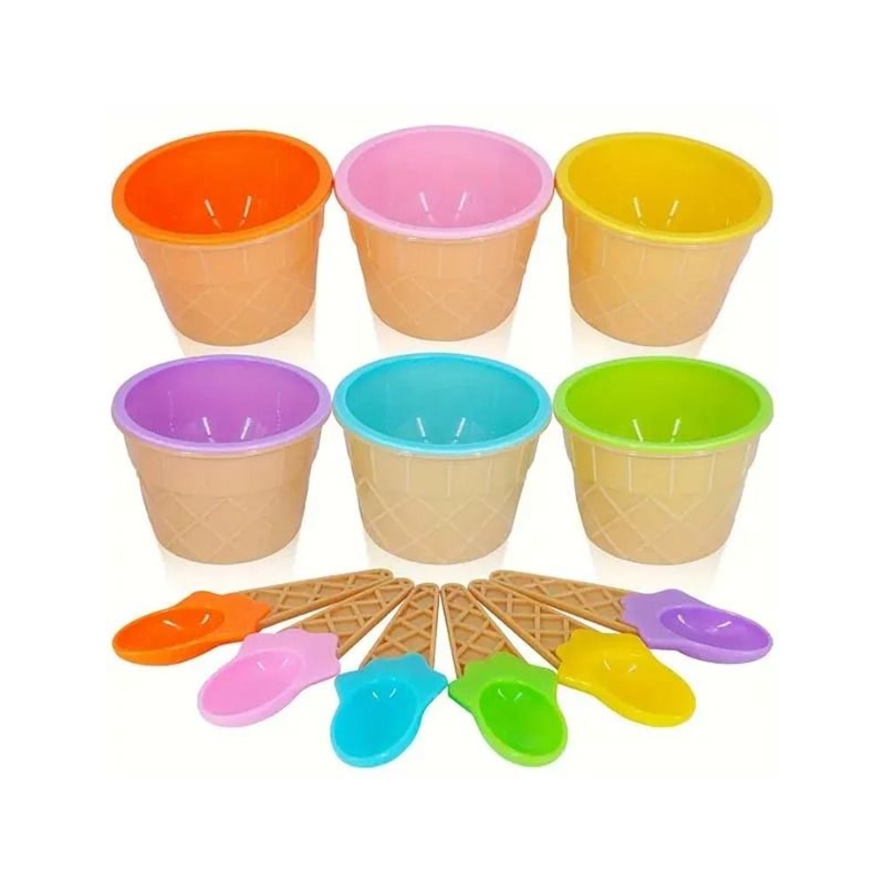 Reusable Cartoon Ice Cream Bowl And Spoon Set For Kids 6