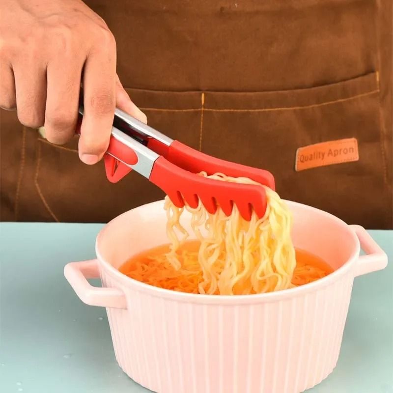 Silicone And Stainless Steel Kitchen Tongs Set For Cooking And BBQ 4