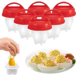 silicone egg boiler cups non stick egg poacher set of 6