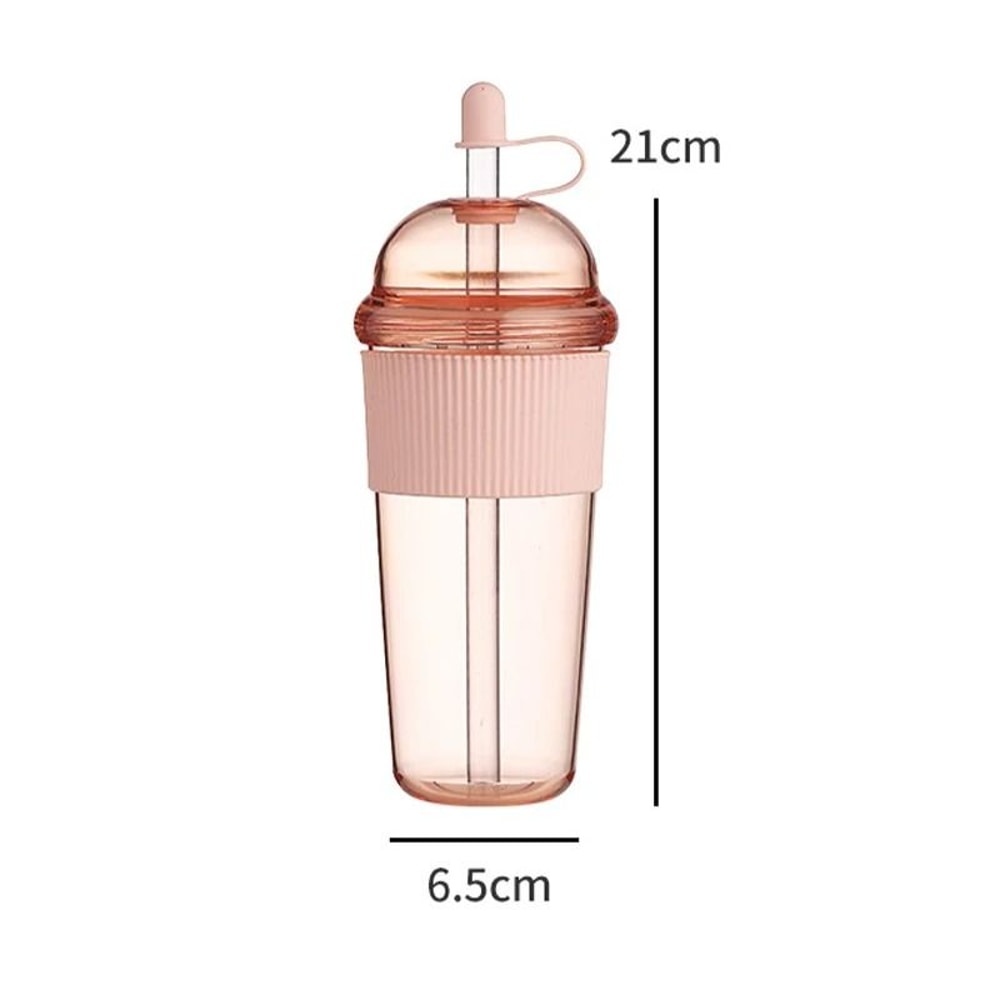630ml Straw Water Bottle With Lid Reusable Drink Cup 3