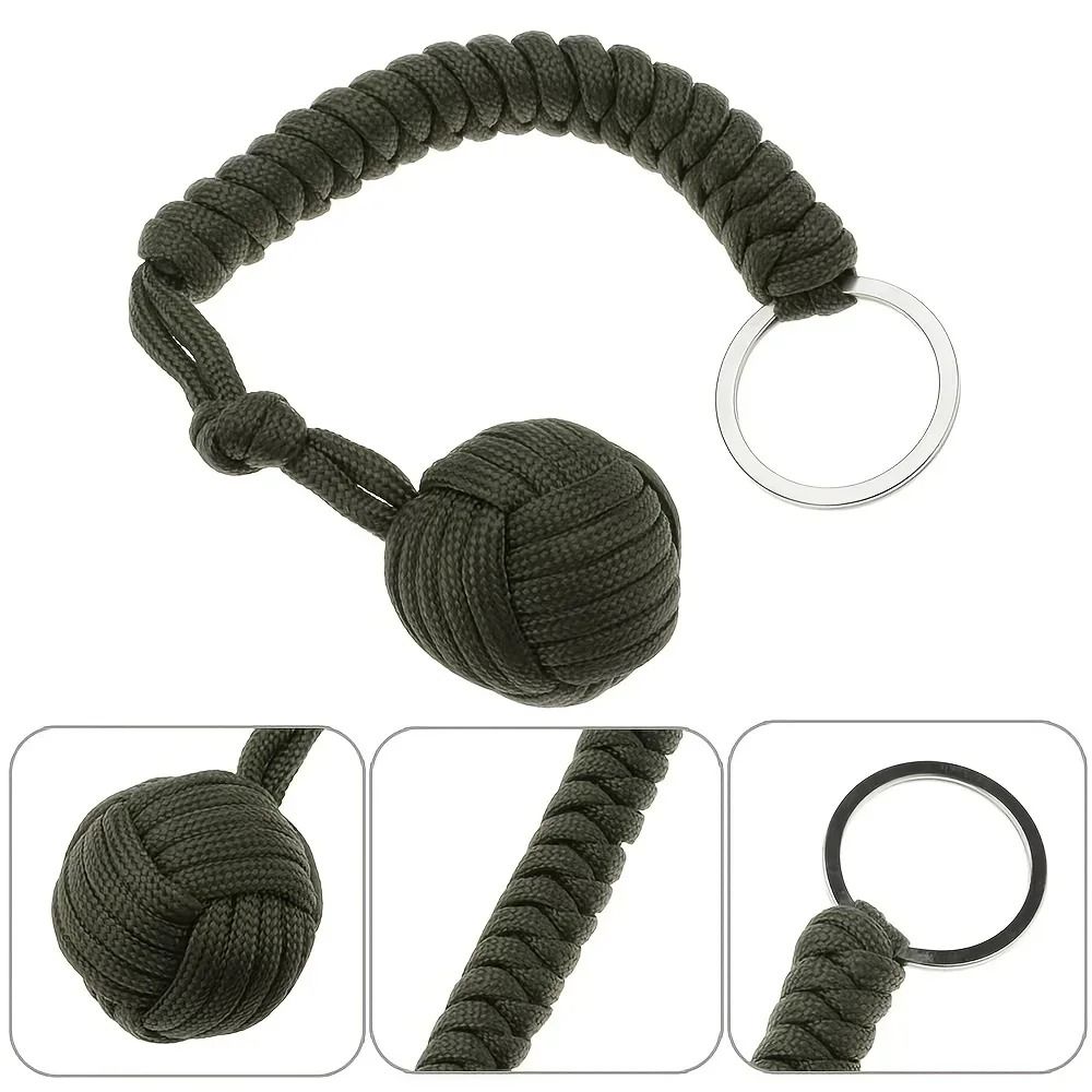 Paracord Monkey Fist Survival Keychain With Steel Ball 2