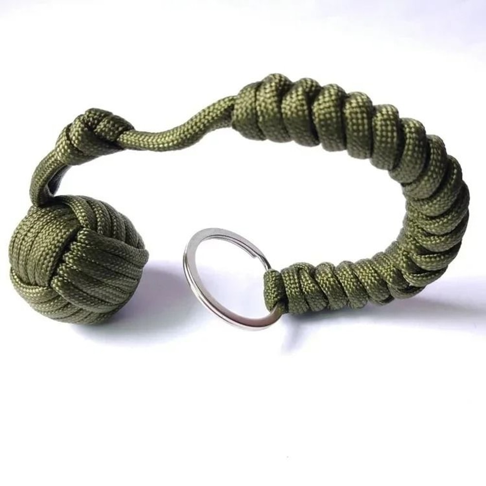 Paracord Monkey Fist Survival Keychain With Steel Ball 6