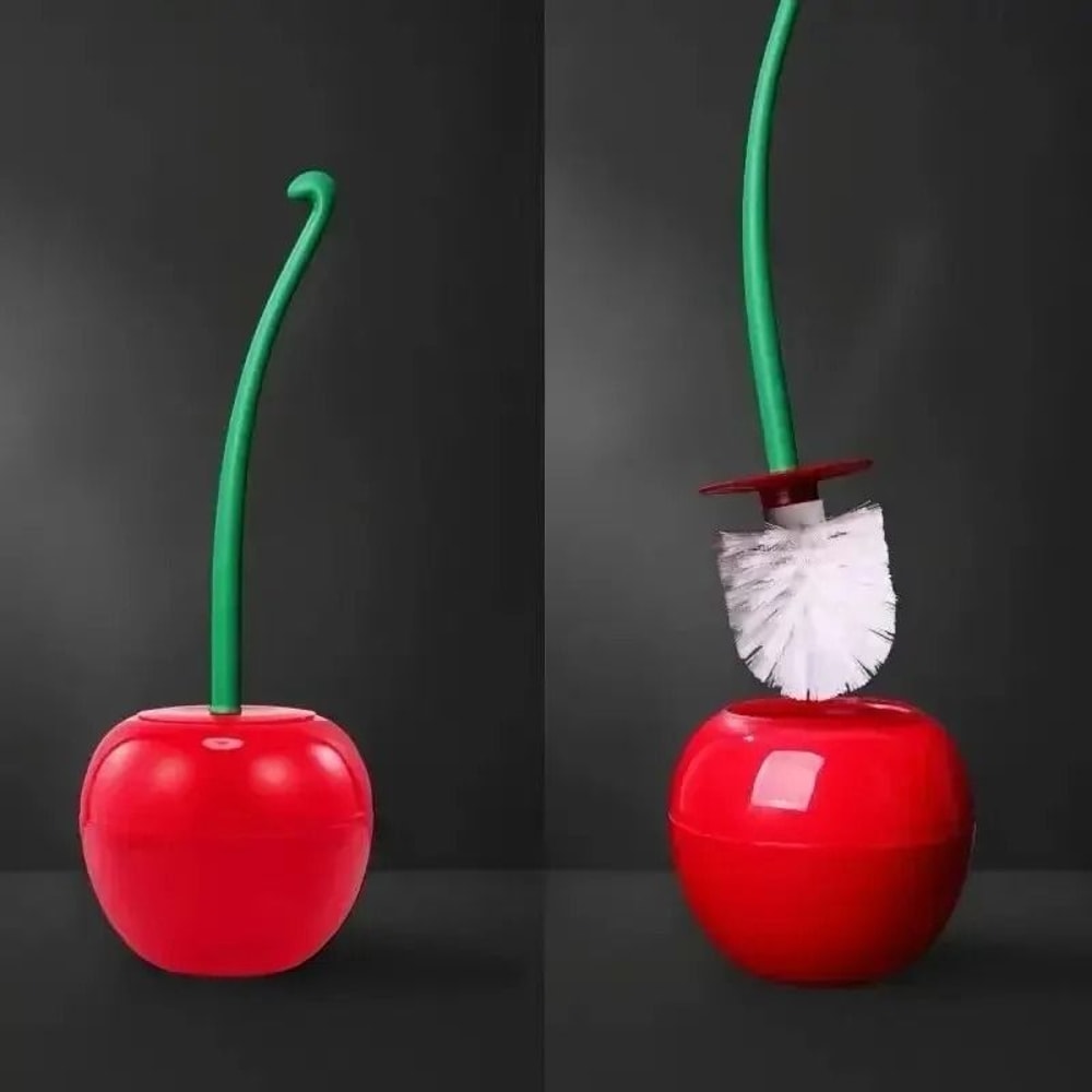 Cherry Shaped Toilet Brush With Holder Creative Bathroom Accessory 8