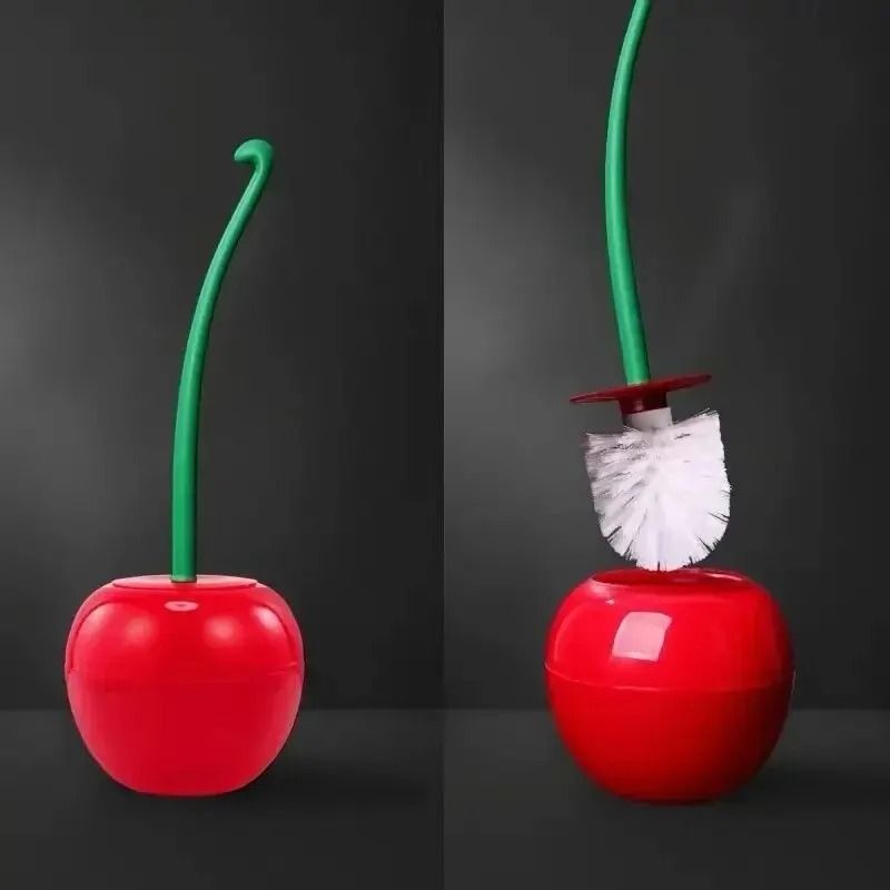 Cherry Shaped Toilet Brush With Holder Creative Bathroom Accessory 8