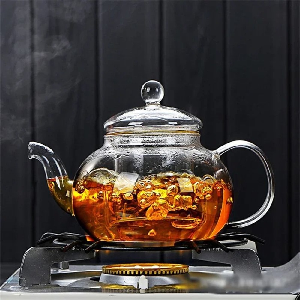 Heat Resistant Glass Teapot With Built In Filter 4