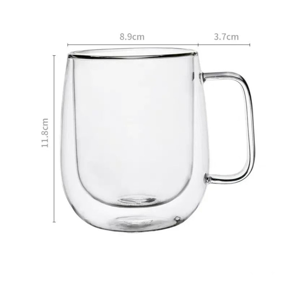 Clear Double Wall Glass Mug For Coffee And Tea 9