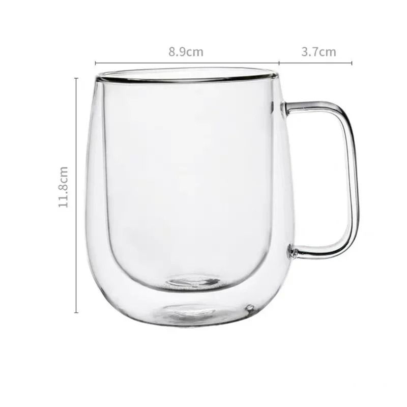 Clear Double Wall Glass Mug For Coffee And Tea 9