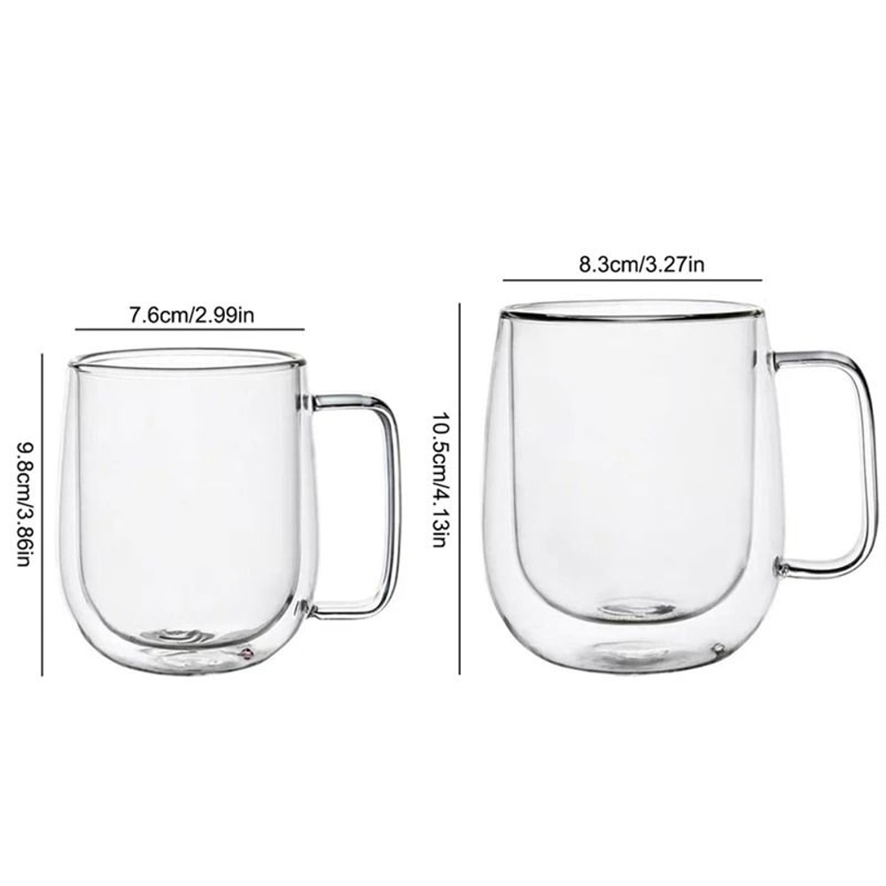 Clear Double Wall Glass Mug For Coffee And Tea 6