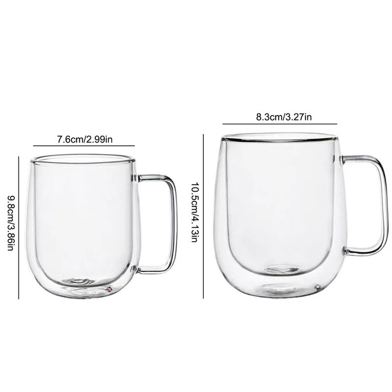 Clear Double Wall Glass Mug For Coffee And Tea 6