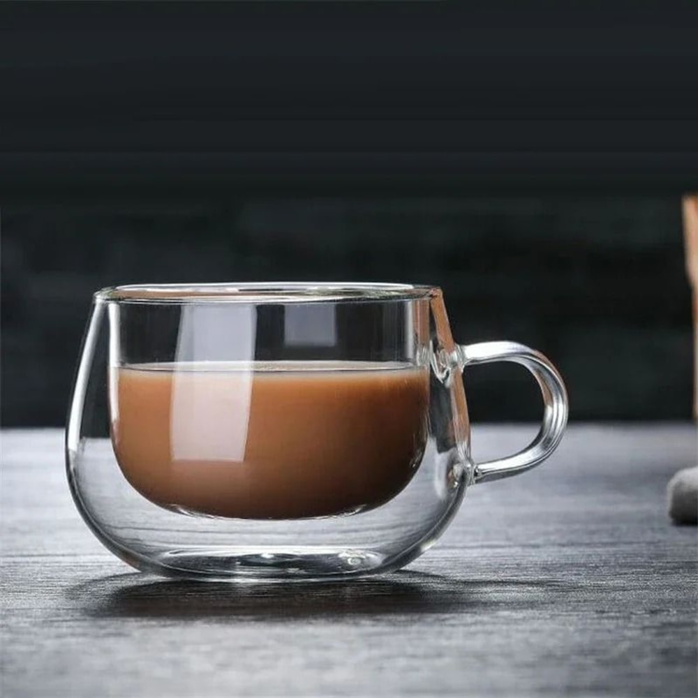 Clear Double Wall Glass Mug For Coffee And Tea 7