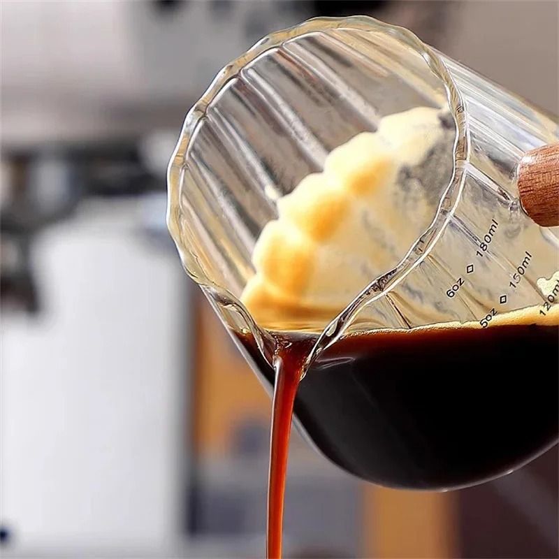 Glass Espresso Measuring Cup With Wooden Handle 5