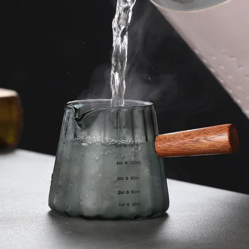 Glass Espresso Measuring Cup With Wooden Handle 6